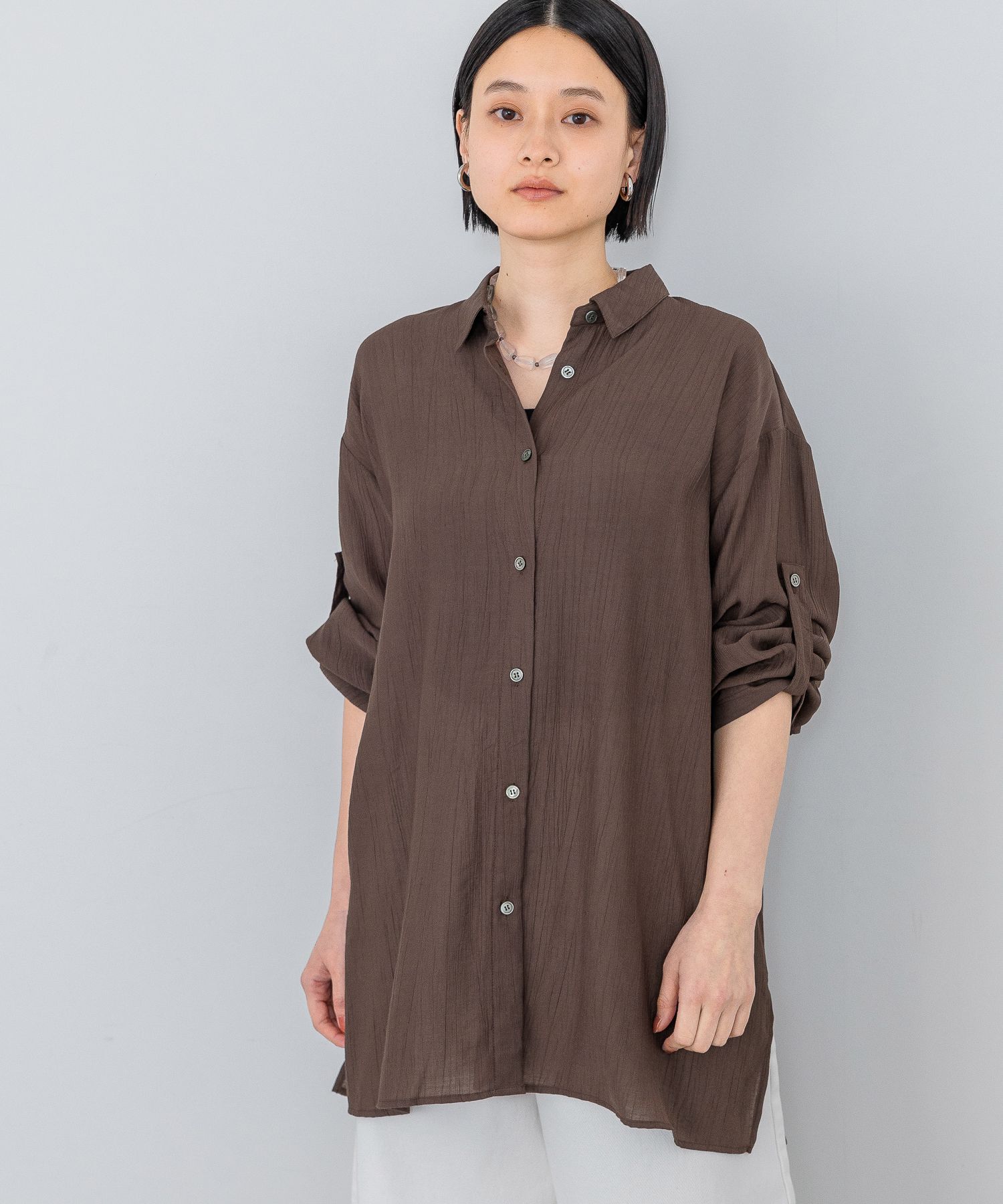 A part by 「ワッシャーロールアップシャツ」|シャツ・ブラウス|