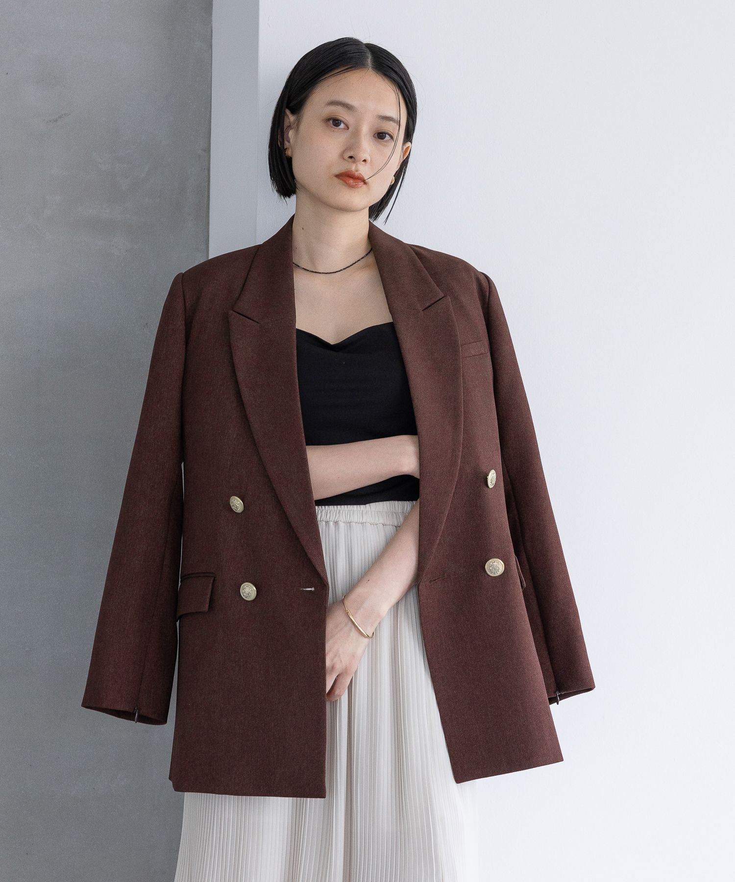 A part by 「Ｗライクテーラードスリットジャケット」|その他|ボルドー
