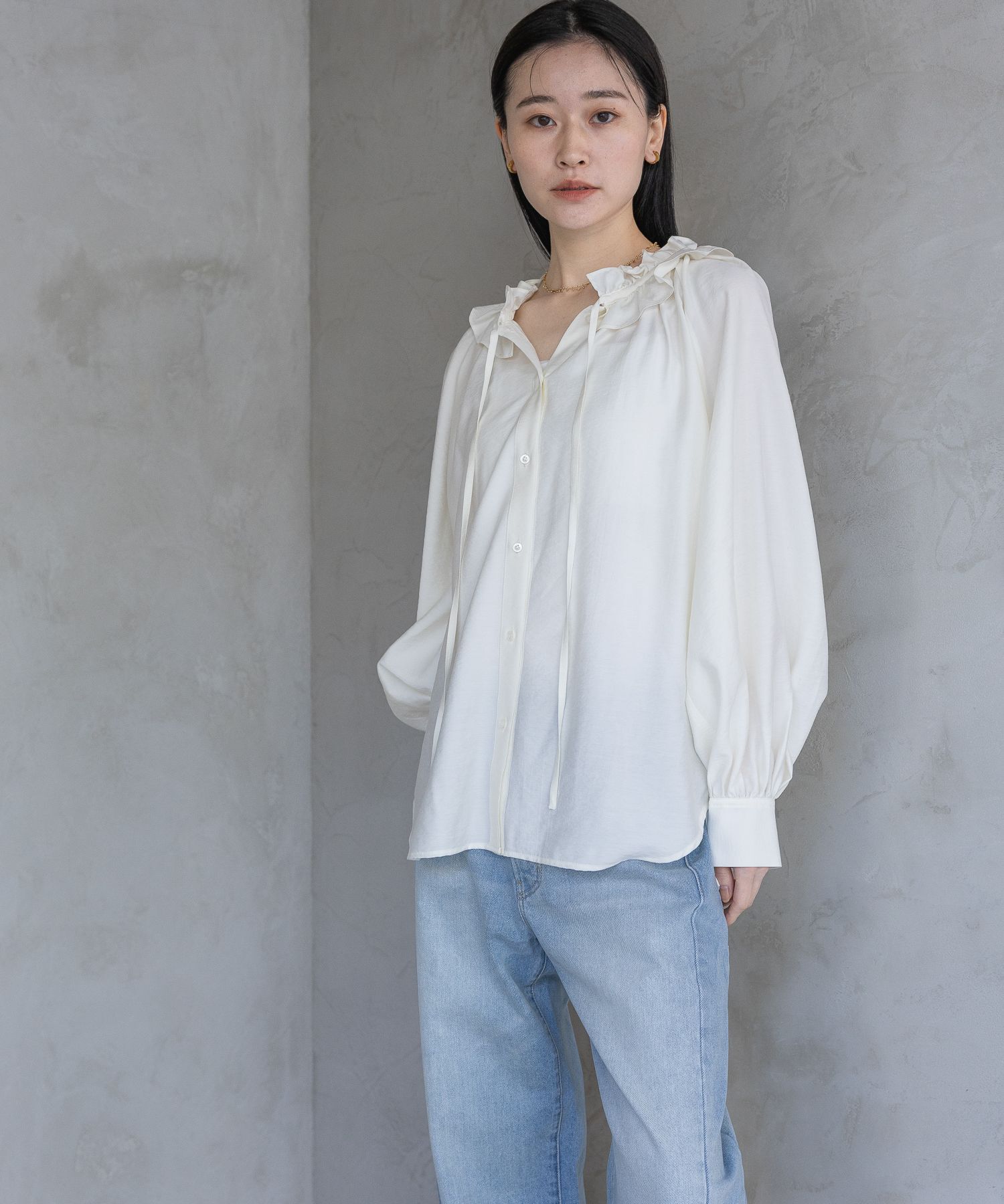 A part by 「フリルボウタイブラウス」|シャツ・ブラウス|オフホワイト
