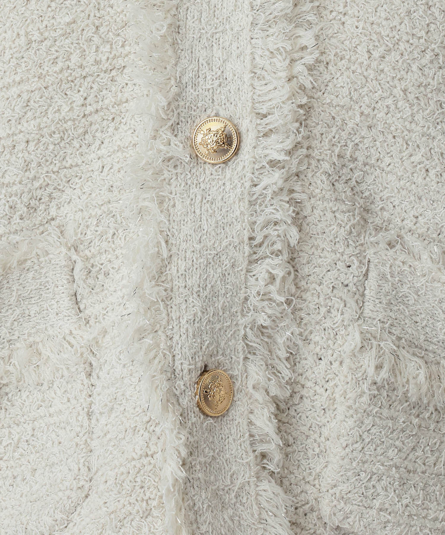 A part by 「フリンジツイードニットVネックカーディガン」|ニット・セーター|