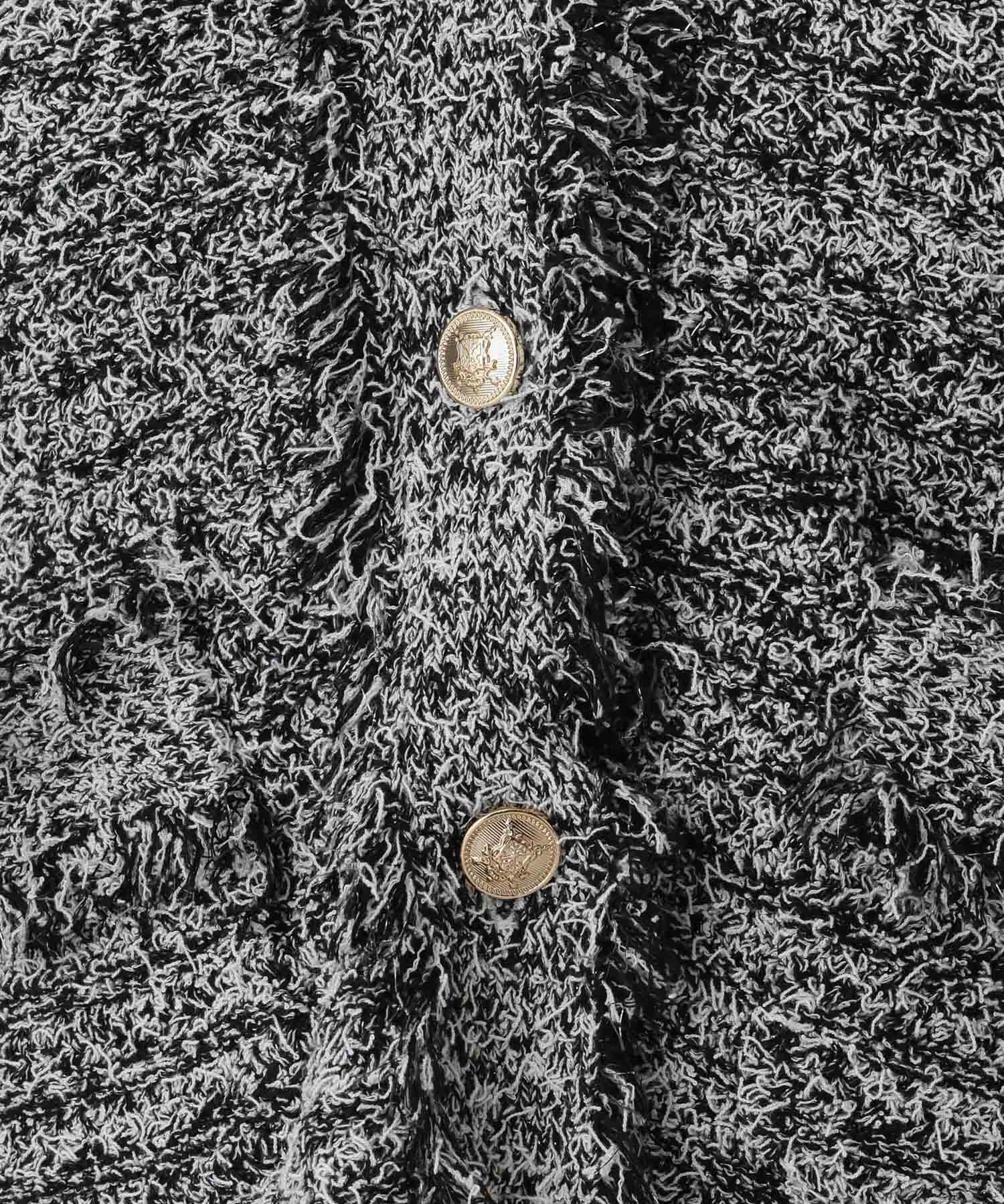 A part by 「フリンジツイードニットVネックカーディガン」|ニット・セーター|