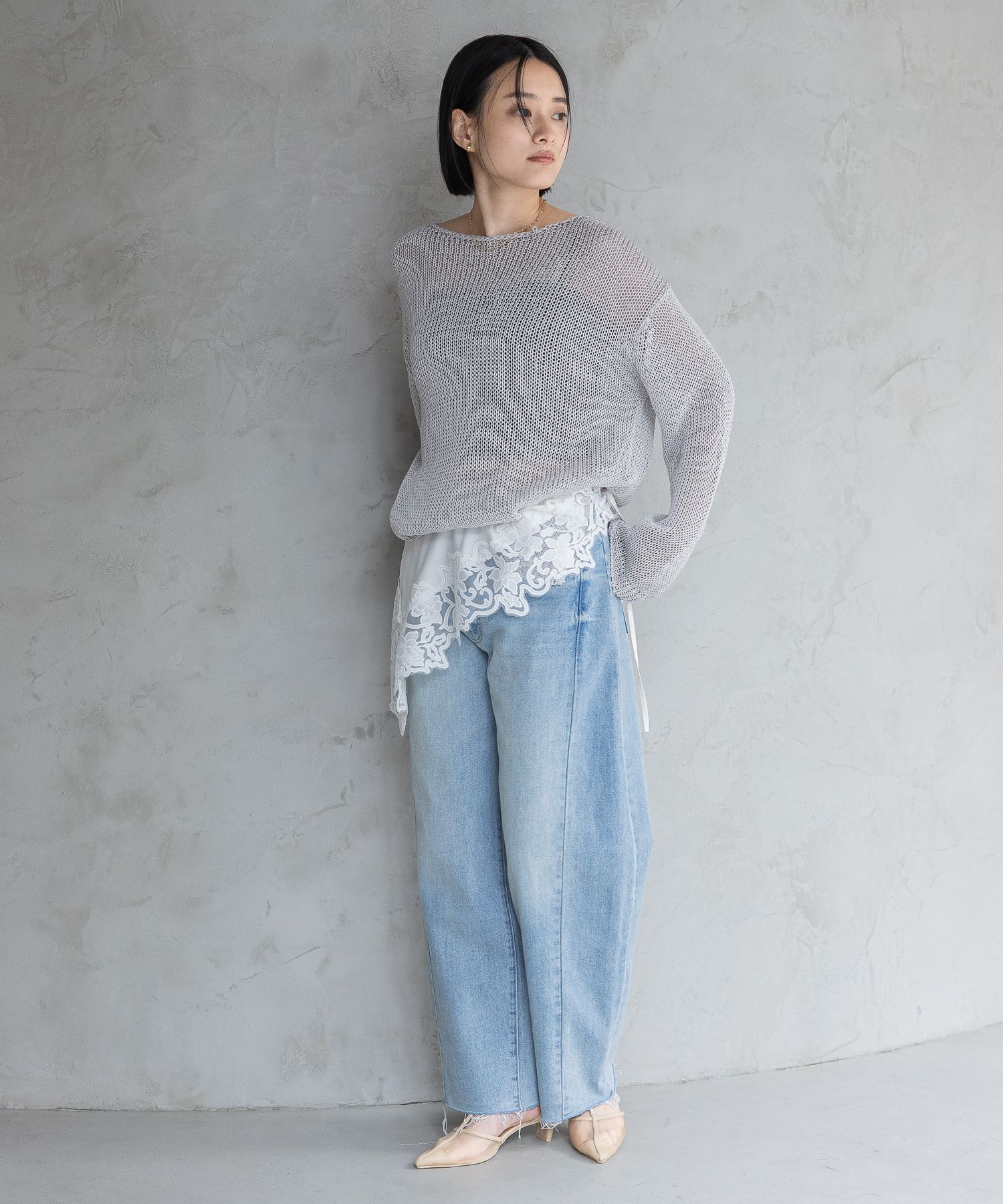 A part by 「リネンコンメッシュプルオーバー」|ニット・セーター|
