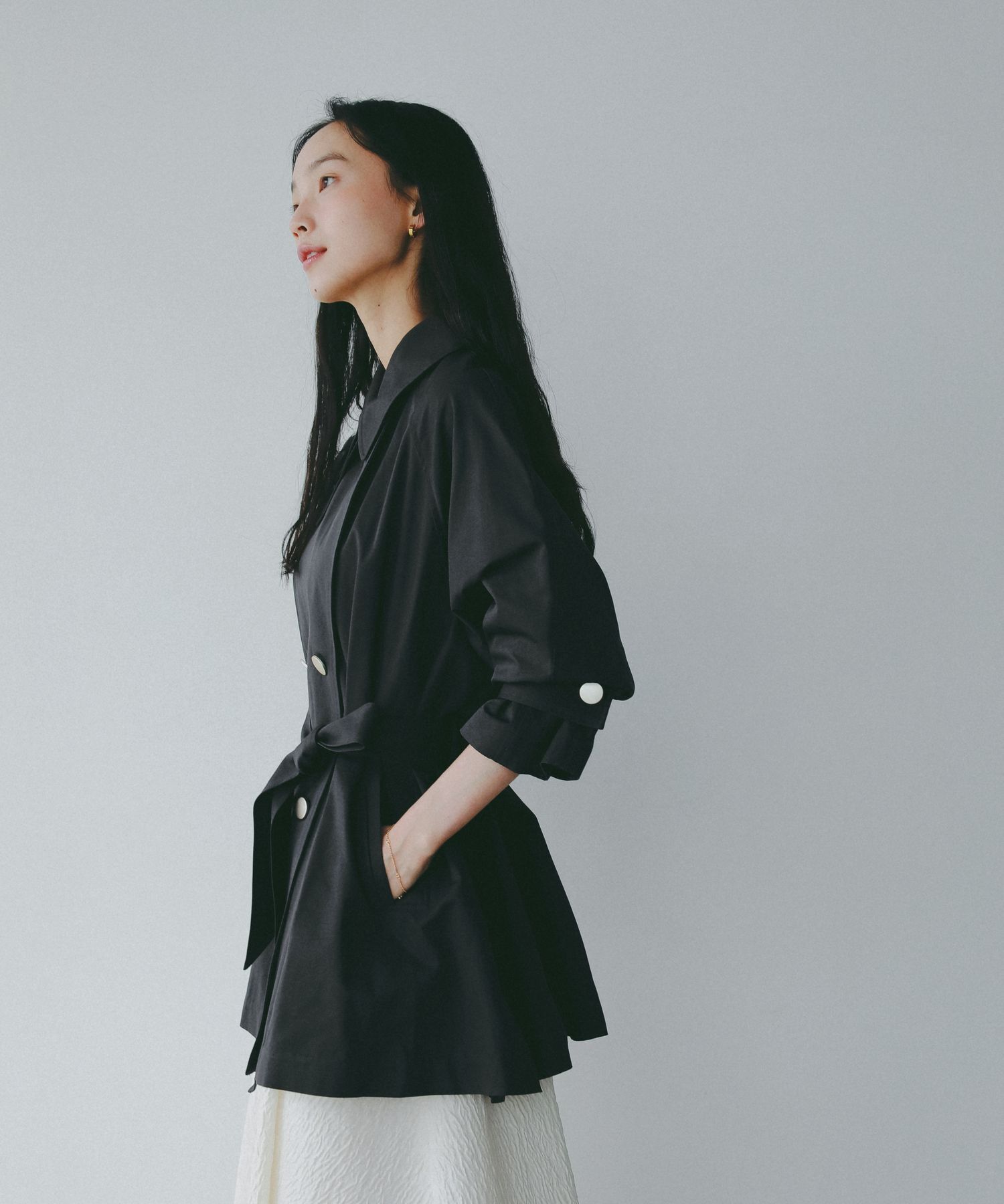 A part by 「 【Sサイズ展開】キンボタンミディトレンチ」|トレンチコート|