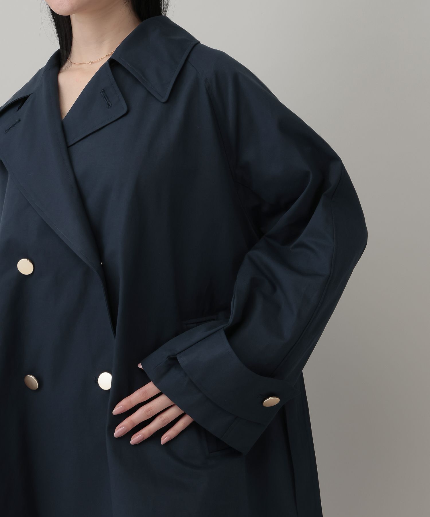A part by 「 【Sサイズ展開】キンボタンミディトレンチ」|トレンチコート|
