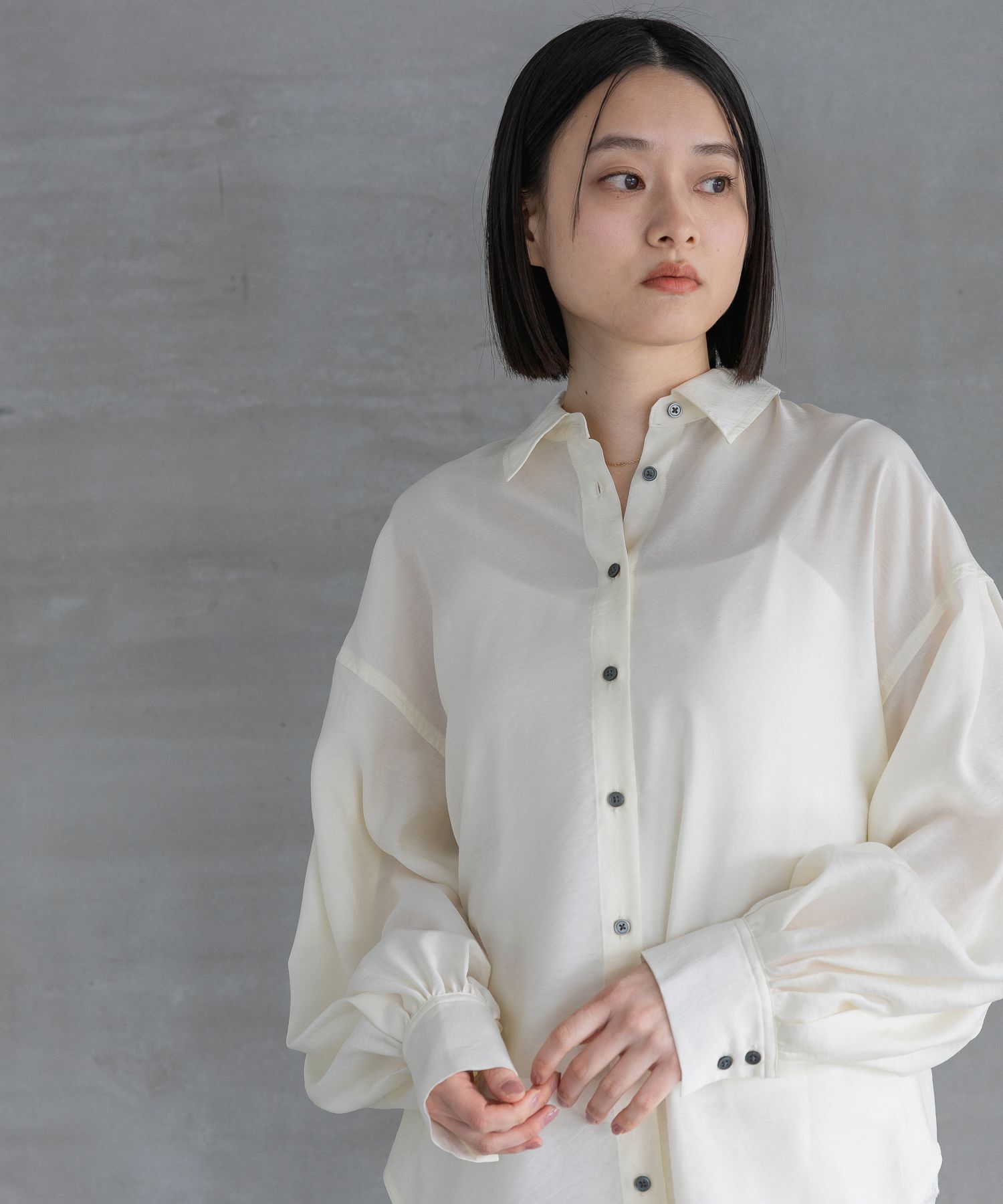 A part by 「シアーオーバーシャツ_長袖」|シャツ・ブラウス|