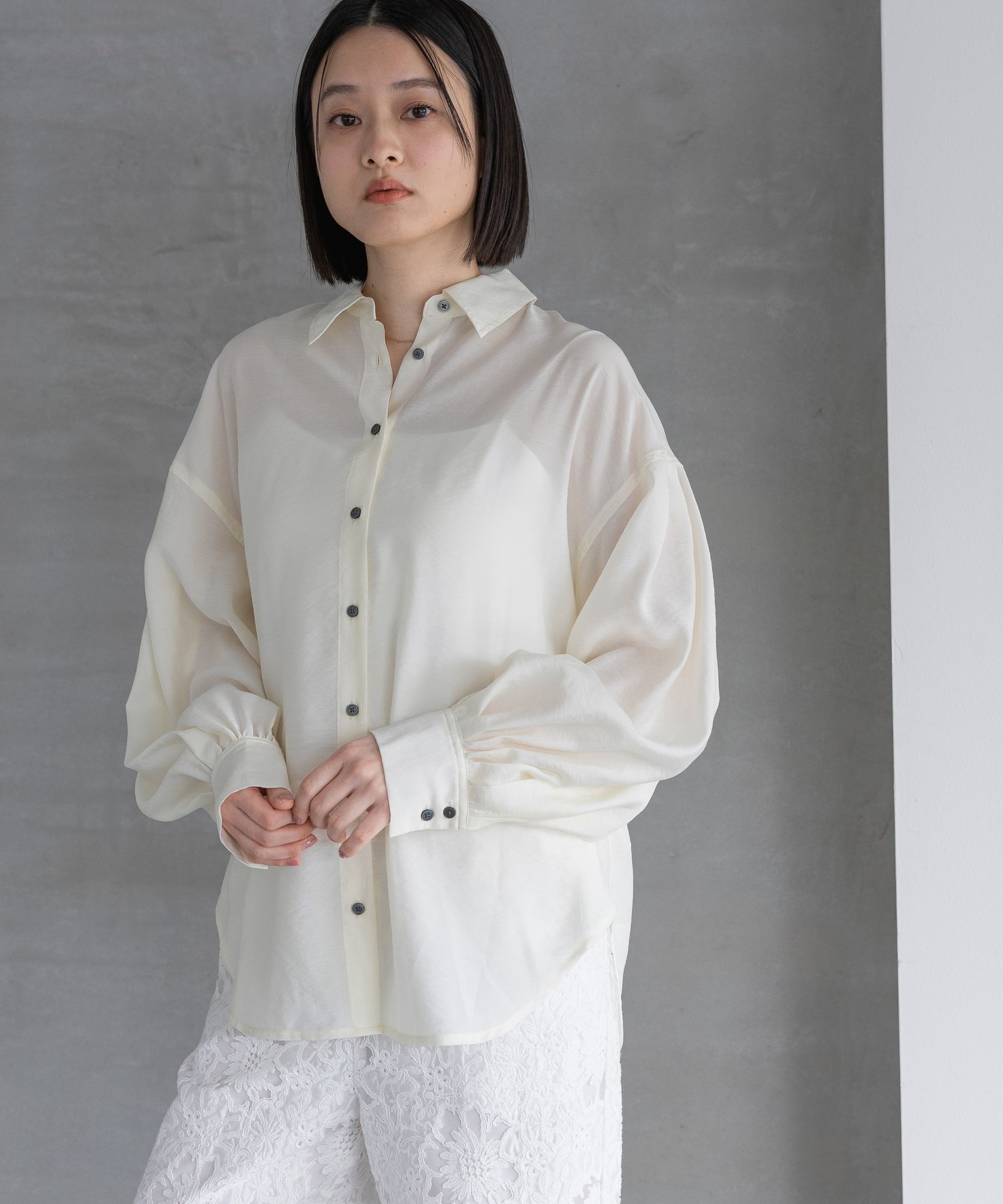 A part by 「シアーオーバーシャツ_長袖」|シャツ・ブラウス|