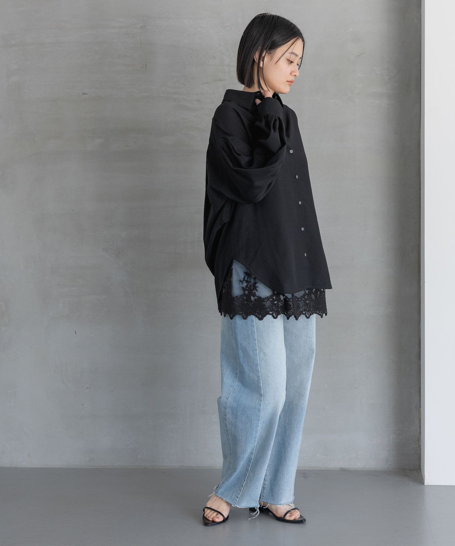 A part by 「シアーオーバーシャツ_長袖」|シャツ・ブラウス|