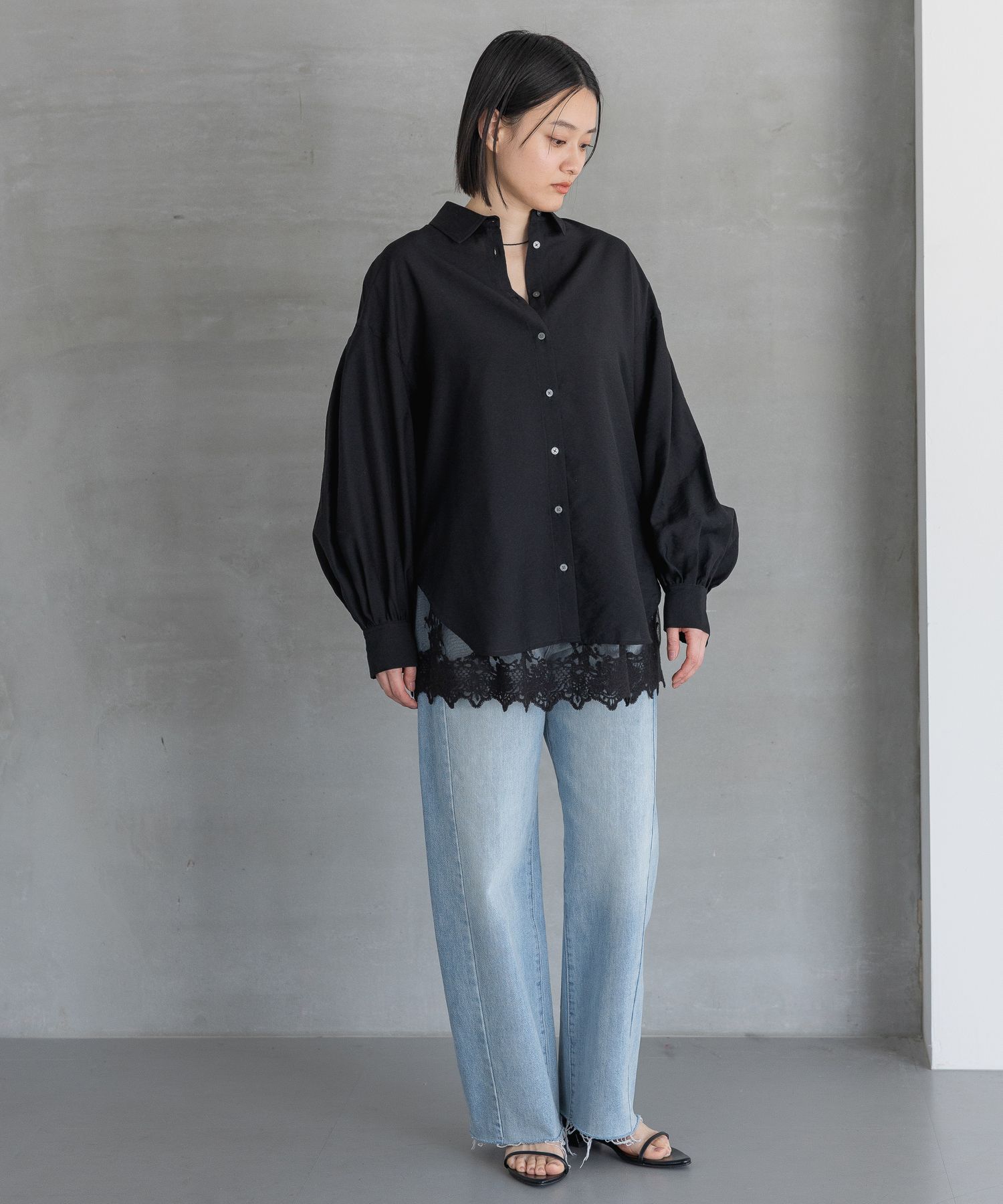 A part by 「シアーオーバーシャツ_長袖」|シャツ・ブラウス|