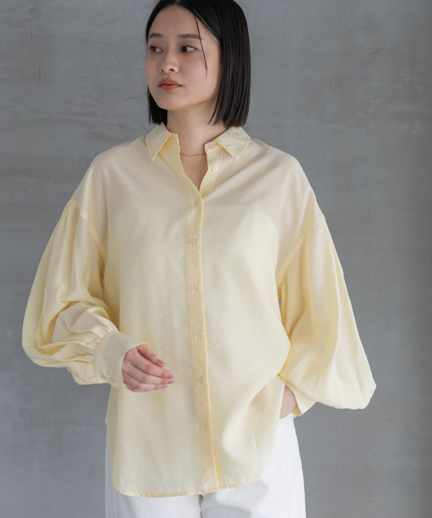 A part by 「シアーオーバーシャツ_長袖」|シャツ・ブラウス|