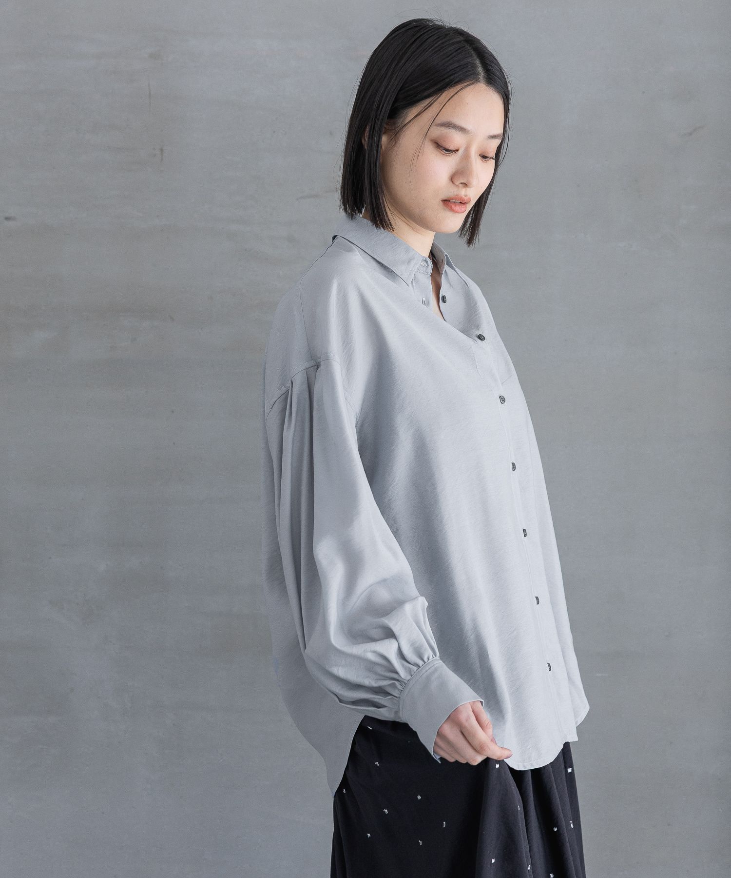 A part by 「シアーオーバーシャツ_長袖」|シャツ・ブラウス|ライトブルー