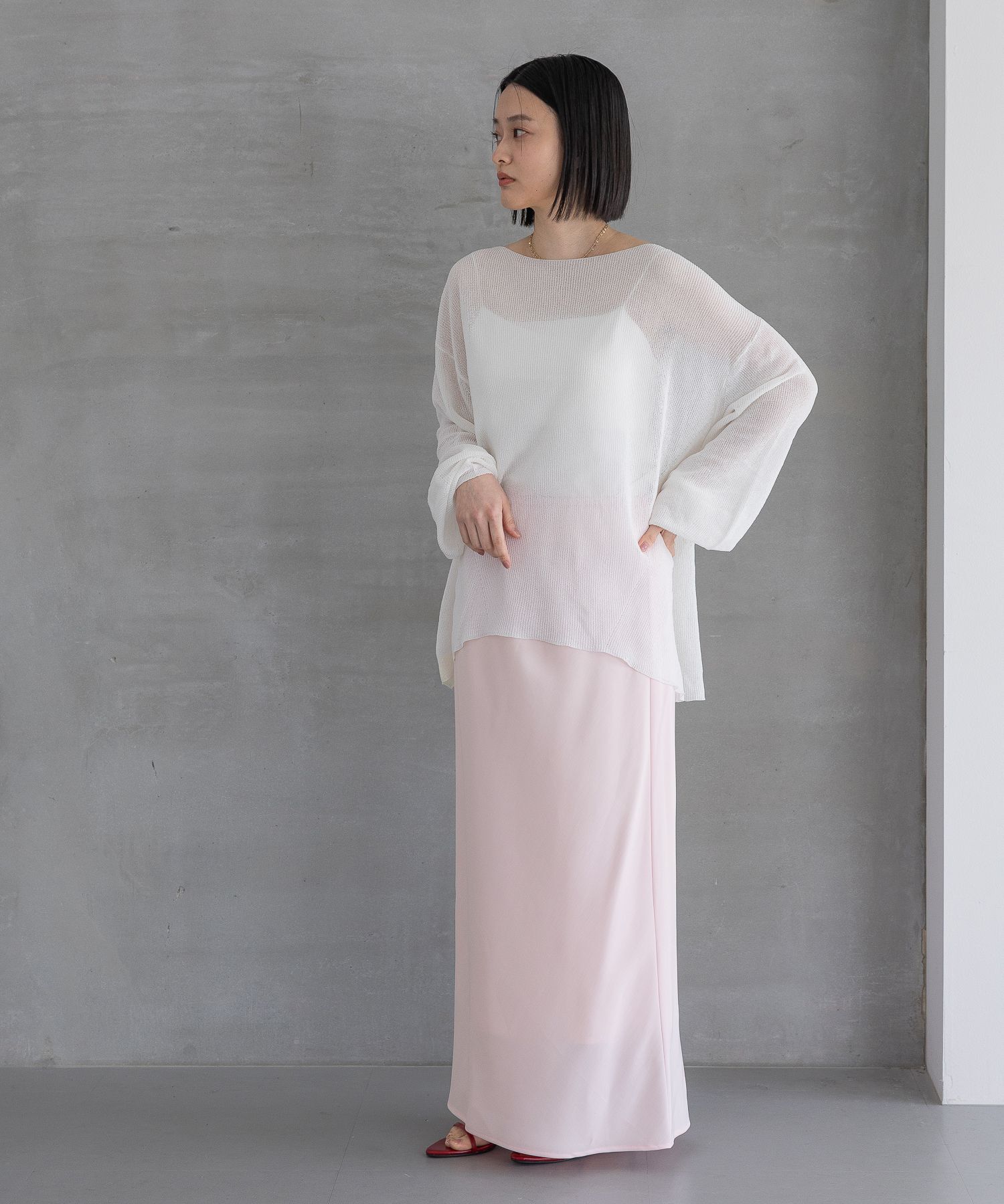 A part by 「シアーペーパーニットプルオーバー_長袖」|ニット・セーター|