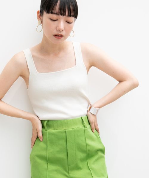 LOWRYS FARM「ソウバリスクエアタンクトップ」|ニット・セーター|ホワイト５