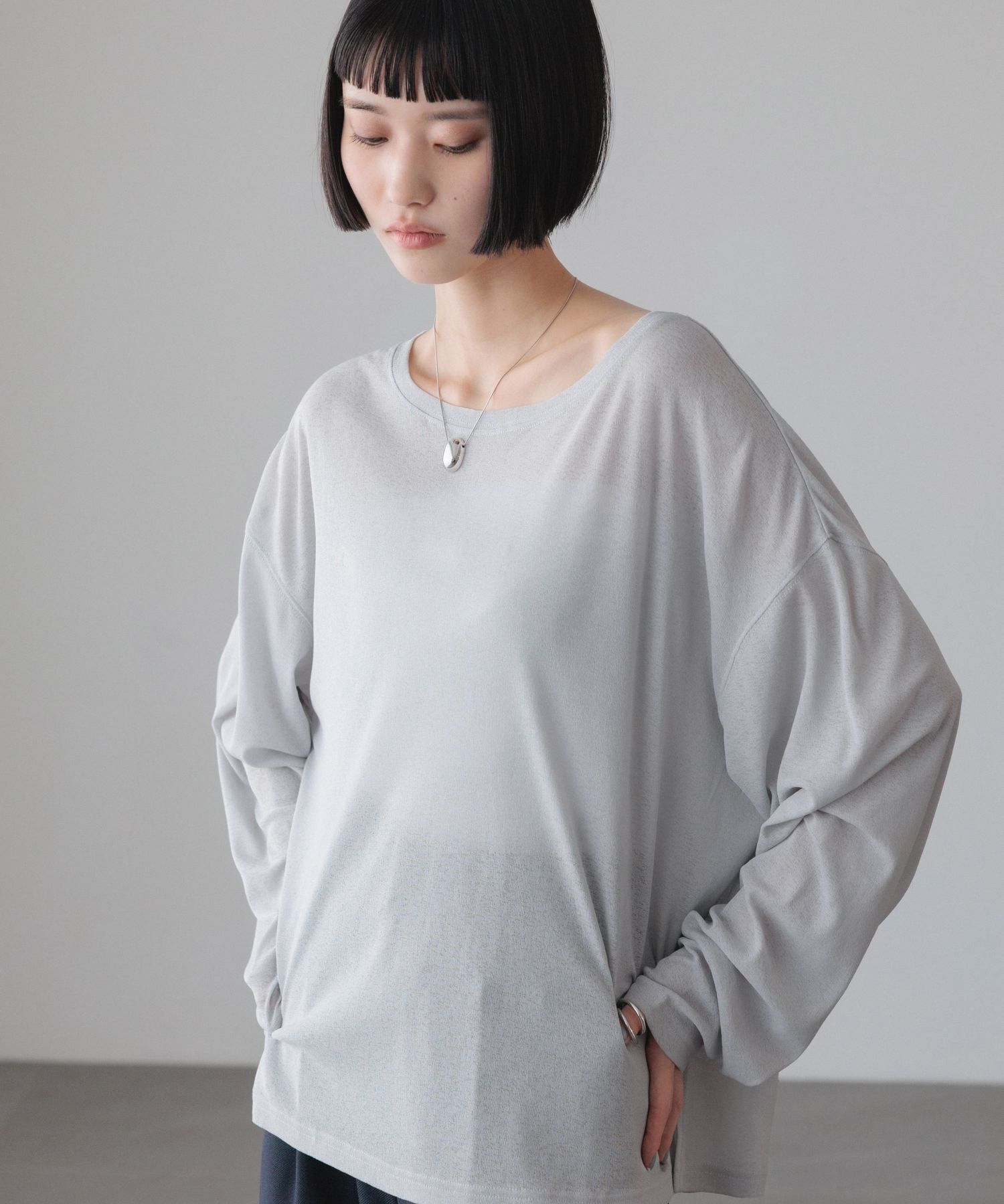 LOWRYS FARM「ＵＳＥＦＵＬシアープルオーバー」|Tシャツ・カットソー|グレー