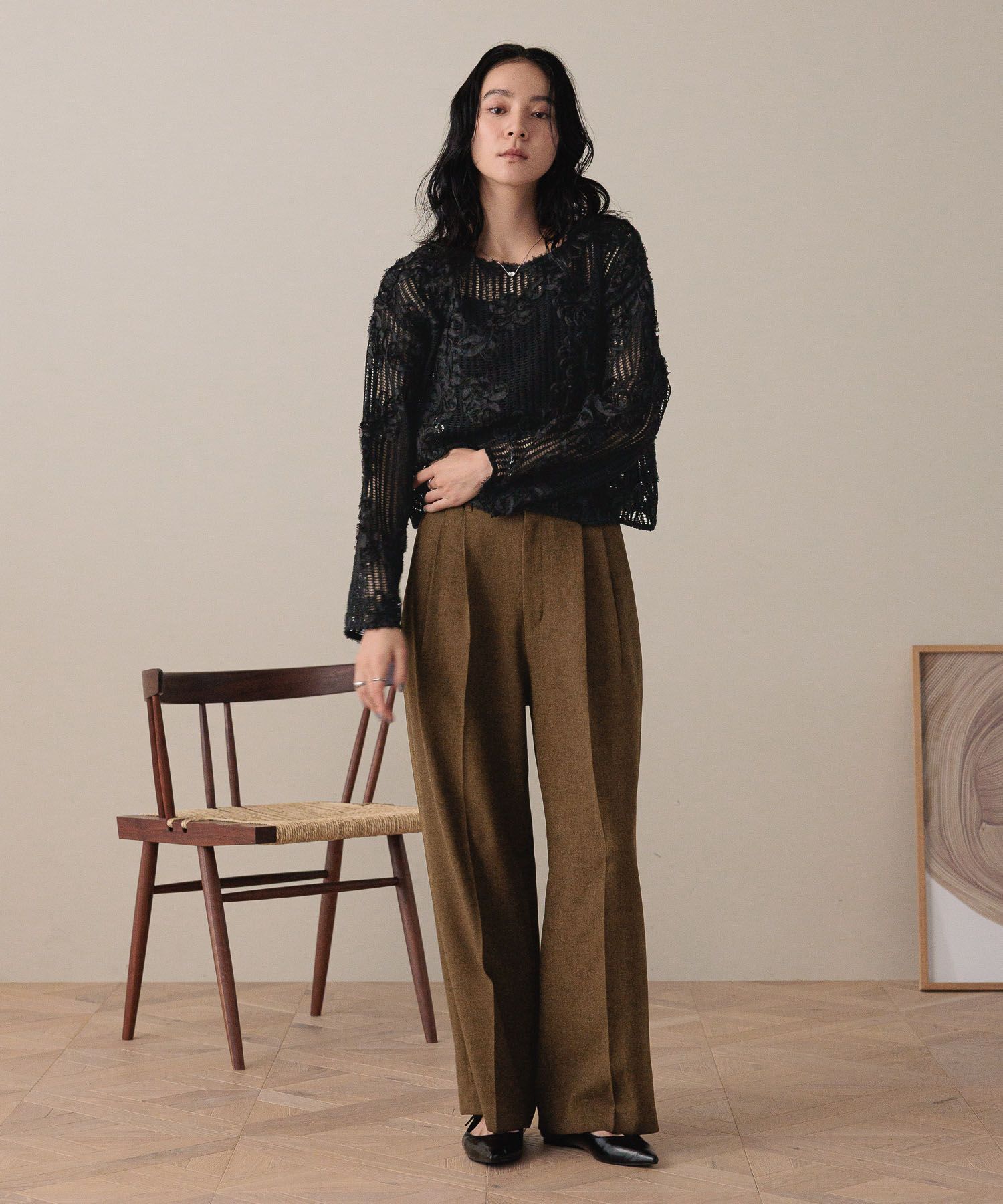 LOWRYS FARM「３ＤレースプルオーバーＬＳ」|Tシャツ・カットソー|