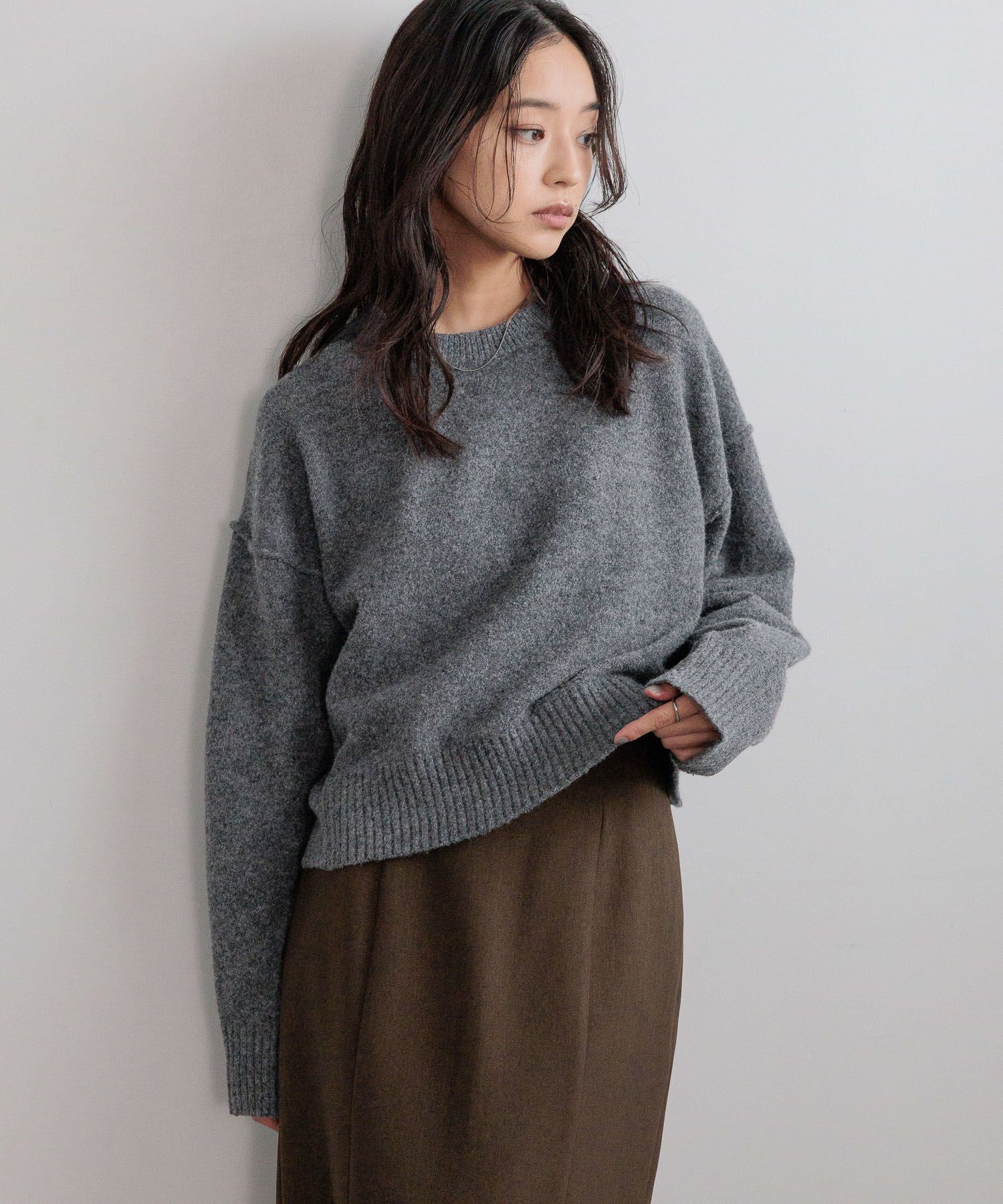 LOWRYS FARM「キリカエショートプルオーバー」|ニット・セーター|GRY5