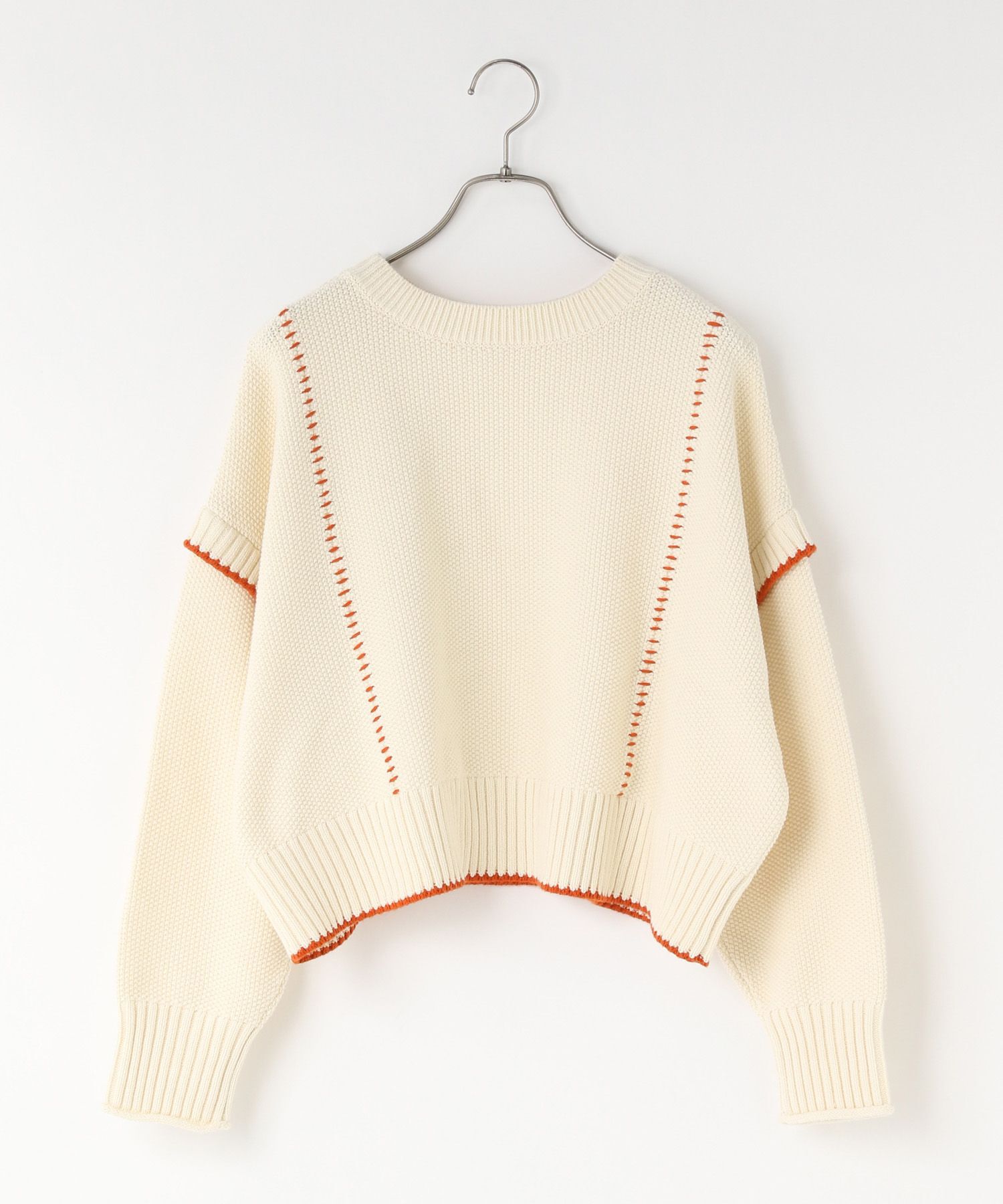 LOWRYS FARM「【前後着用可能】２ＷＡＹハイショクステッチプルオーバー」|ニット・セーター|