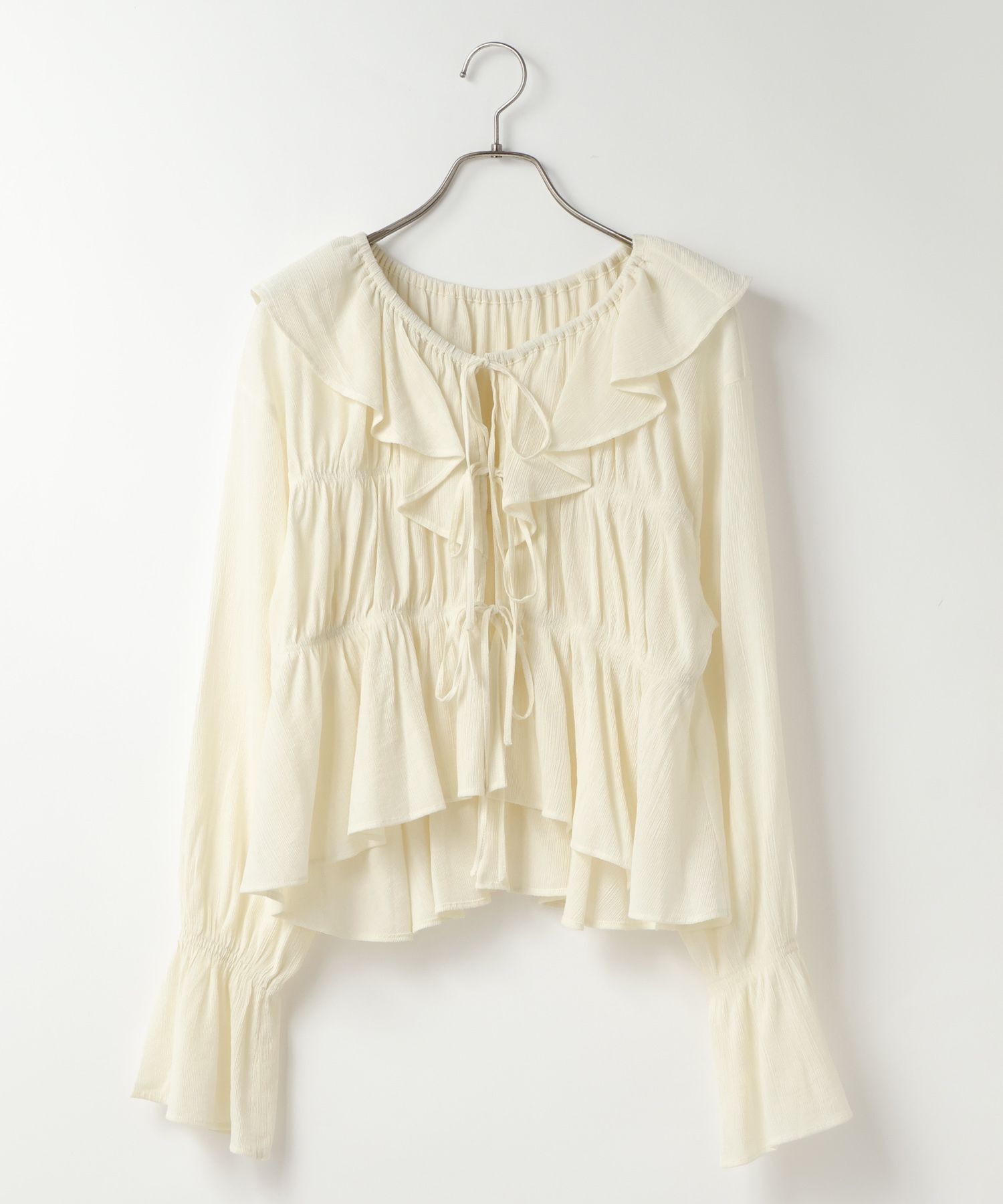 LOWRYS FARM「ヨウリュウシャーリングフリルブラウス」|シャツ・ブラウス|