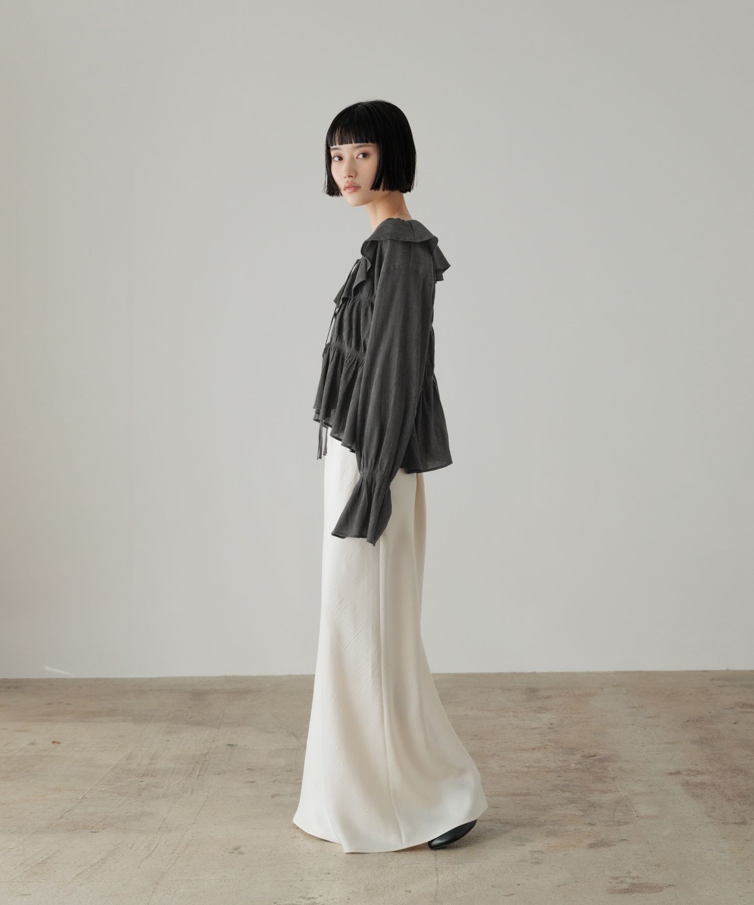 LOWRYS FARM「ヨウリュウシャーリングフリルブラウス」|シャツ・ブラウス|