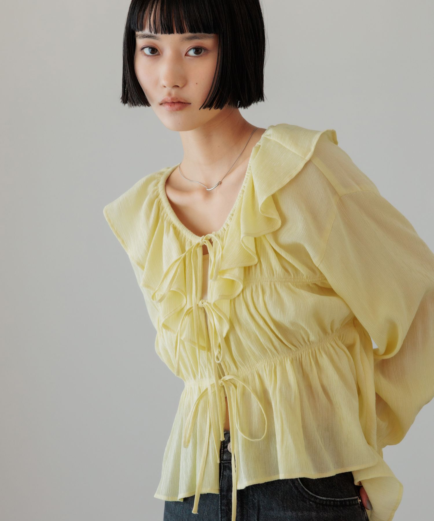 LOWRYS FARM「ヨウリュウシャーリングフリルブラウス」|シャツ・ブラウス|