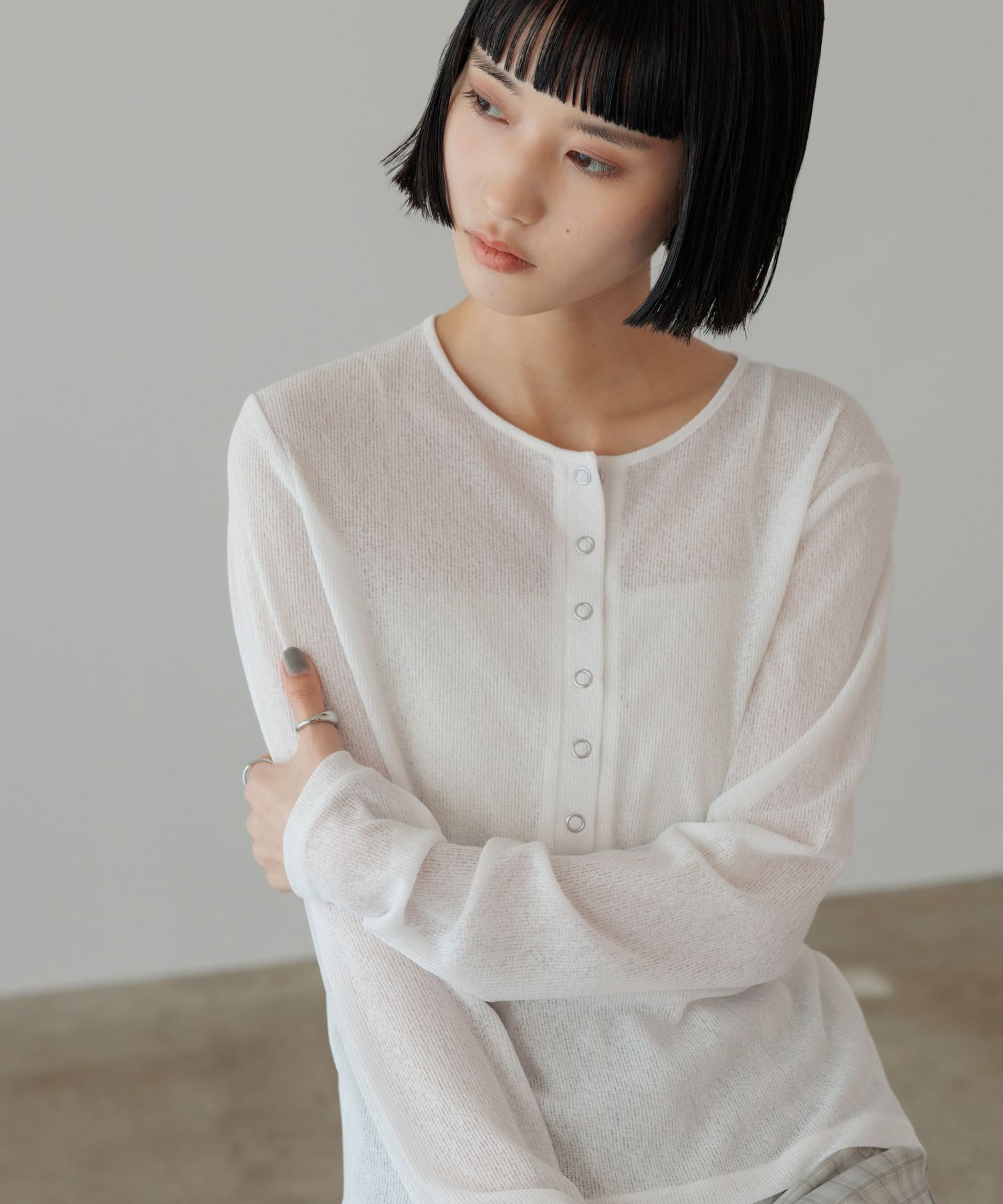 LOWRYS FARM「USEFULヘンリープルオーバーLS」|Tシャツ・カットソー|