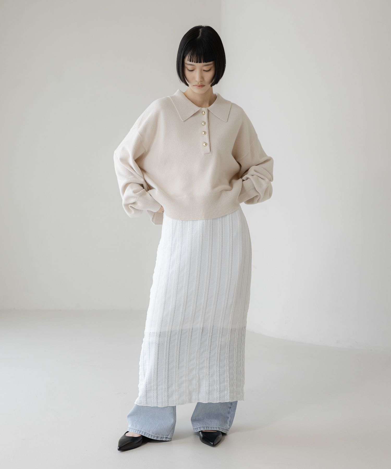 LOWRYS FARM「ﾎﾟﾛﾆｯﾄLS」|ニット・セーター|