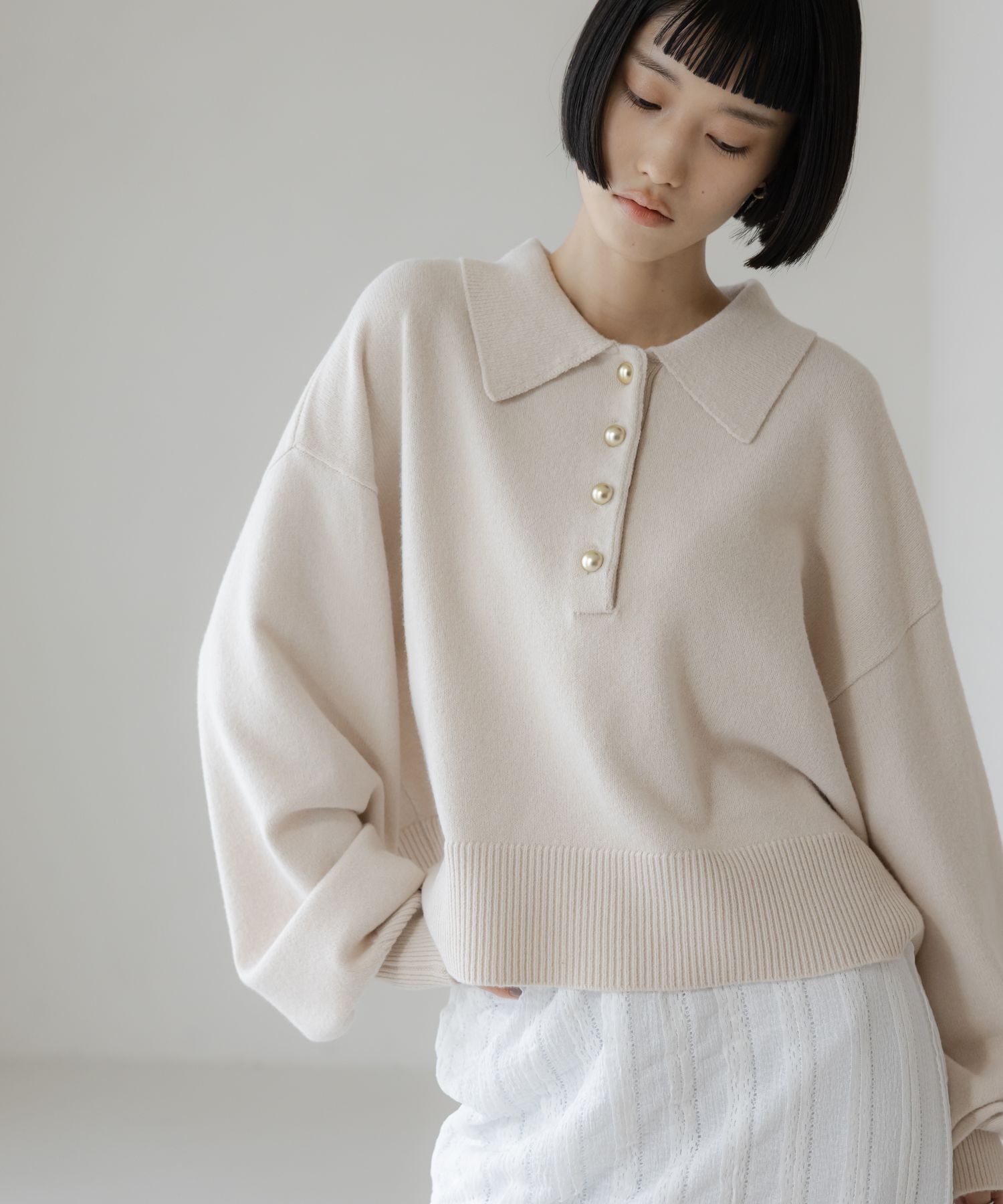 LOWRYS FARM「ﾎﾟﾛﾆｯﾄLS」|ニット・セーター|