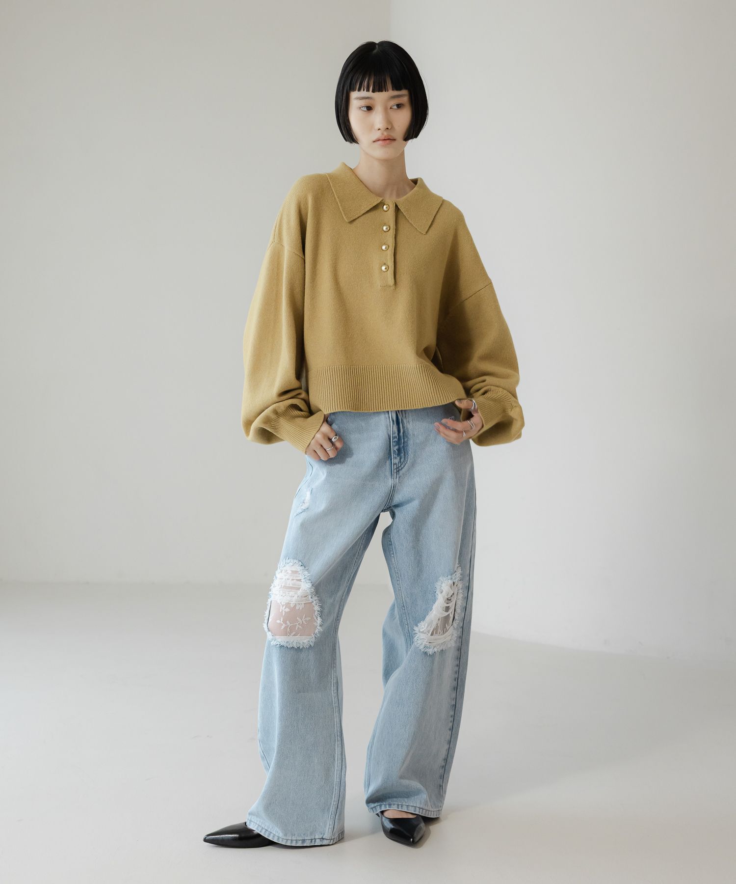 LOWRYS FARM「ﾎﾟﾛﾆｯﾄLS」|ニット・セーター|