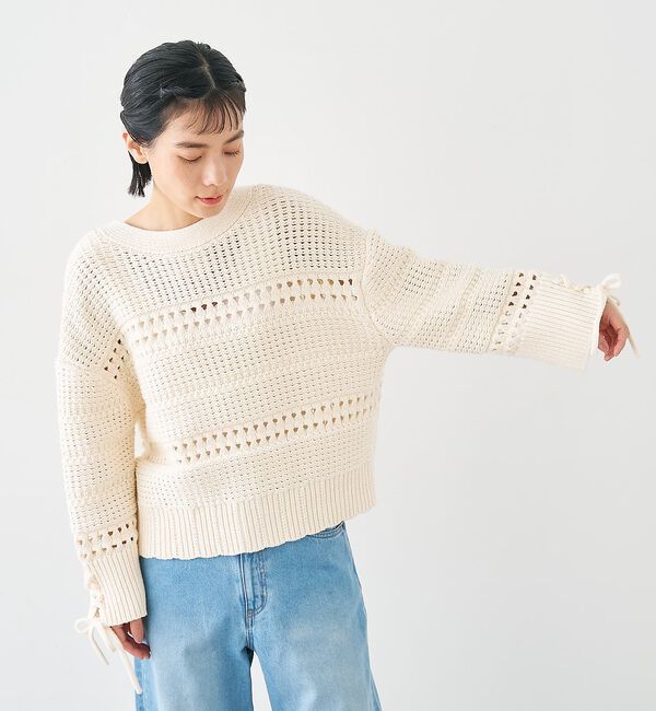 collex「袖口レースアップ2WAYカーディガン」|カーディガン|