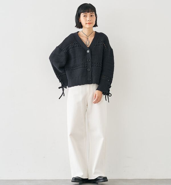 collex「袖口レースアップ2WAYカーディガン」|カーディガン|