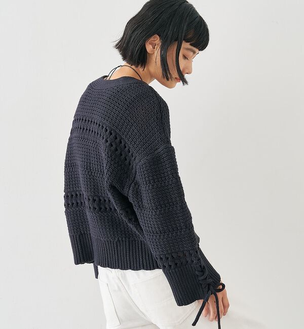 collex「袖口レースアップ2WAYカーディガン」|カーディガン|