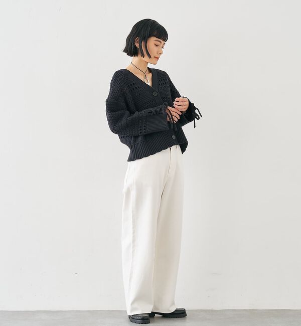 collex「袖口レースアップ2WAYカーディガン」|カーディガン|