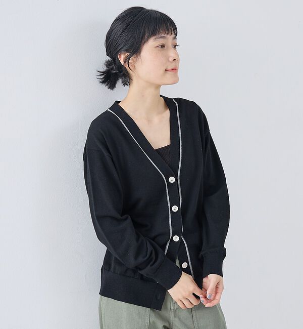 collex「シアーラインカーディガン」|カーディガン|ブラック