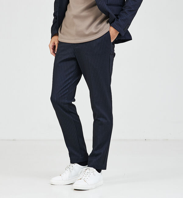ABAHOUSE「【セットアップ対応】ポンチ イージー スラックス パンツ」|スラックス|ストライプ