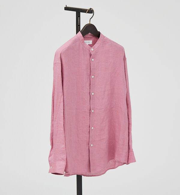 ABAHOUSE「【LUXE Linen Solaro】バンドカラー リネンシャツ」|シャツ・ブラウス|