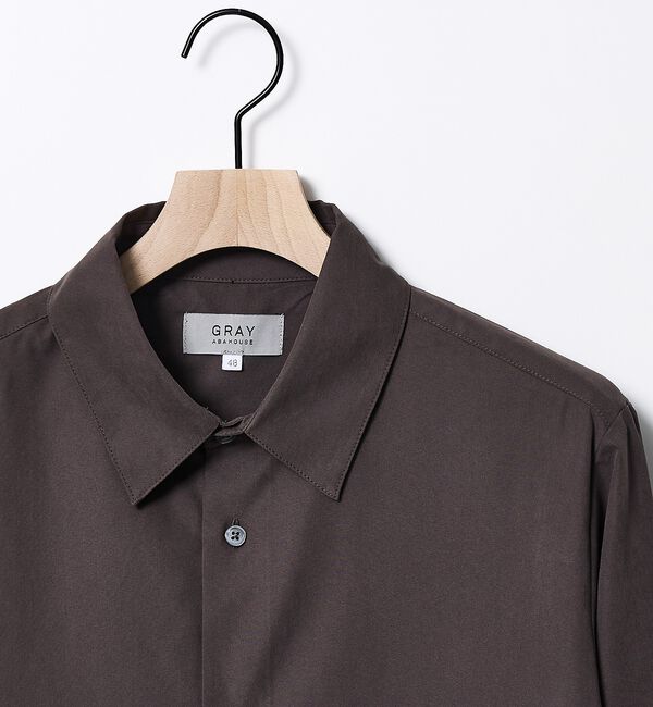 ABAHOUSE「【リラックスフィット】ピーチサテン レギュラーカラーシャツ」|シャツ・ブラウス|
