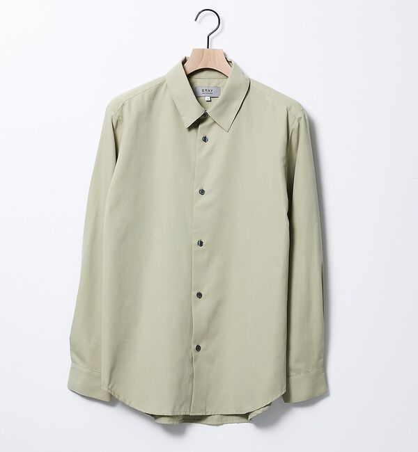 ABAHOUSE「【リラックスフィット】ピーチサテン レギュラーカラーシャツ」|シャツ・ブラウス|イエロー