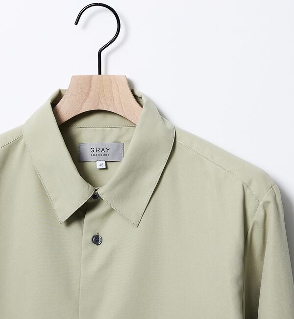 ABAHOUSE「【リラックスフィット】ピーチサテン レギュラーカラーシャツ」|シャツ・ブラウス|