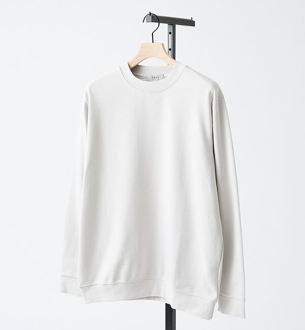 ABAHOUSE「【SMART CLOSET】シルキータッチ モックネック 長袖Tシャツ」|Tシャツ・カットソー|グレージュ