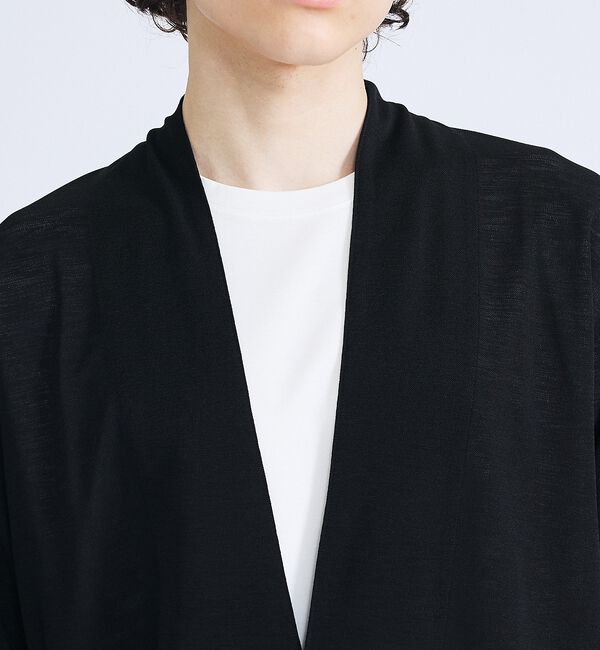 ABAHOUSE「【定番/シアー素材】ストレッチ カノコ ワンボタン カーディガン」|カーディガン|