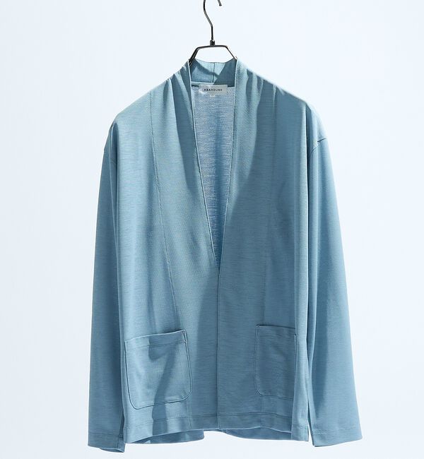 ABAHOUSE「【定番/シアー素材】ストレッチ カノコ ワンボタン カーディガン」|カーディガン|