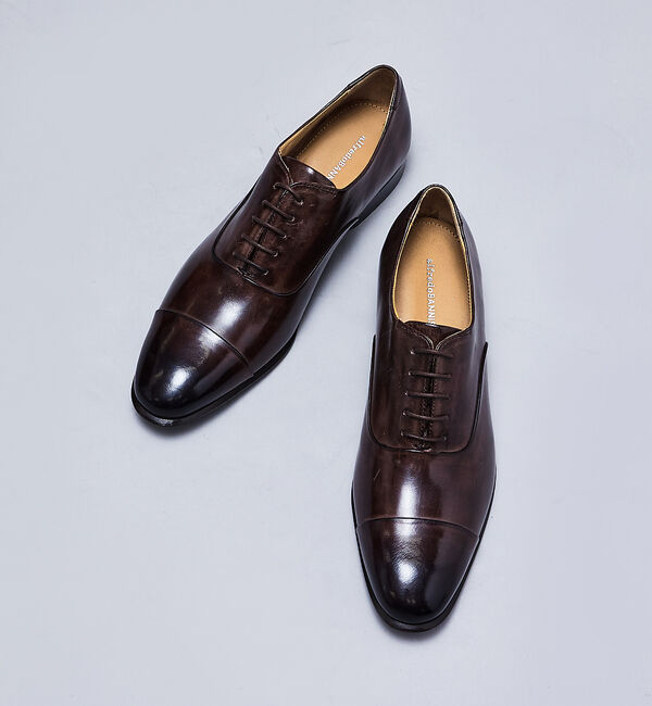 alfredoBANNISTER「セミスクエア オックスフォード 内羽根ストレートチップ ビジネスシューズ」|ビジネス・ドレスシューズ|ダークブラウン