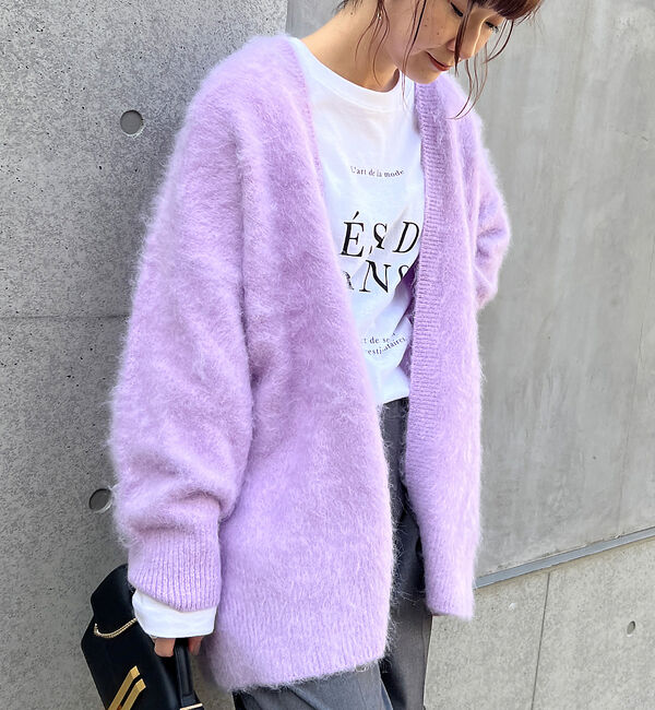 Rouge vif「シャギーニットカーディガン」|カーディガン|ラベンダー