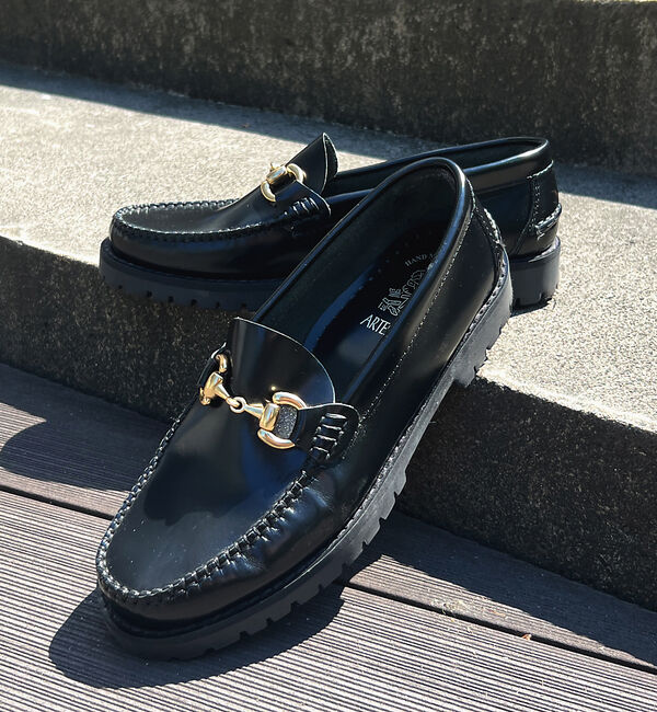 Rouge vif「【ARTESANOS/アルテサノス】 厚底レザーゴールドビットローファー」|ローファー|