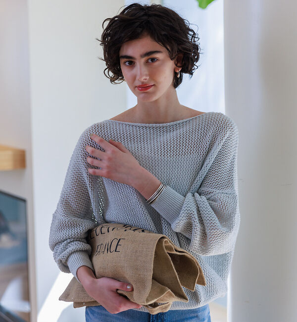 Rouge vif「ラメメッシュワイドニットプルオーバー」|ニット・セーター|