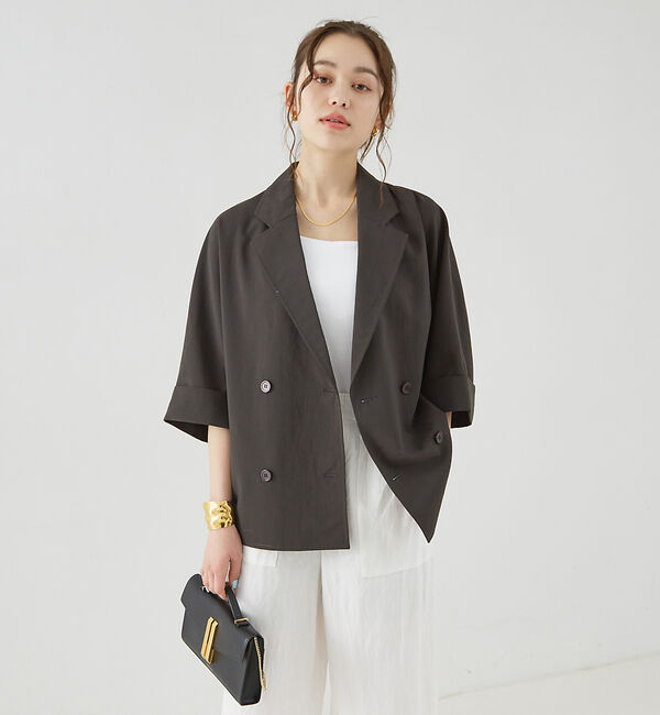 Rouge vif「撥水ドルマンハーフスリーブジャケット」|その他|