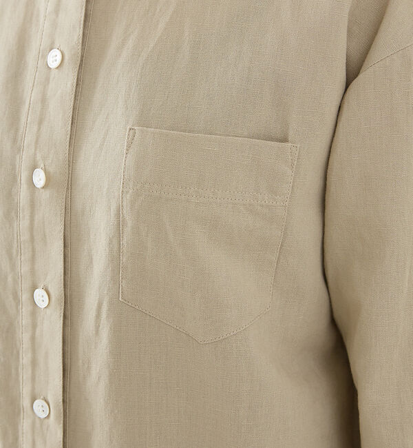 Rouge vif「麻混長袖シャツワンピース」|ワンピース|