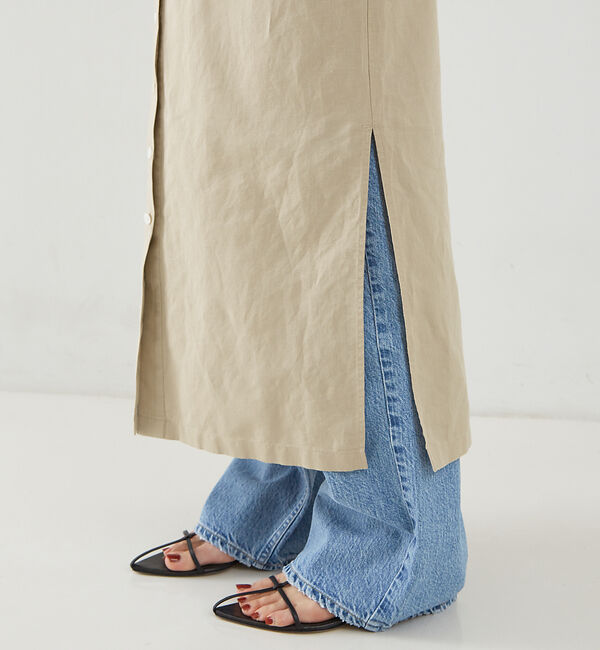 Rouge vif「麻混長袖シャツワンピース」|ワンピース|