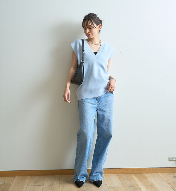 Rouge vif「モールニット片畔ベスト」|ベスト・ジレ|