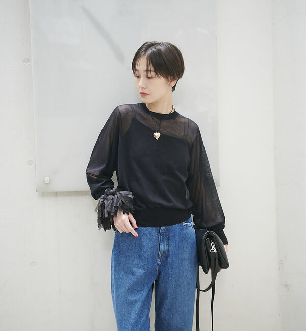 Rouge vif「コットンナイロンシアークルーネックプルオーバー」|ニット・セーター|