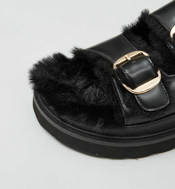 Rouge vif「【MOHI／モヒ】 ムートンベルトサンダル」|サンダル|